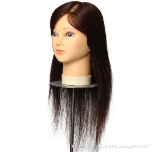 Wholesale 14 inch 100 real human hair mannequin head brown color